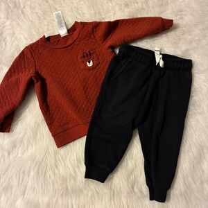 Carter's 12m Quilted Orange and Black Boys Set